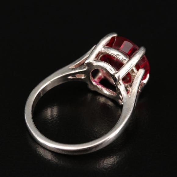 HUGE Vintage Ruby Ring Solitaire 6.5 - Picture 6 of 8